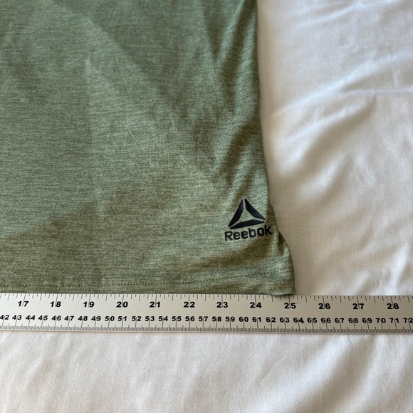 Reebok Mens 2XL Short Sleeve Athletic T-Shirt Performance Yoga Tee Heather Green - Picture 13 of 14